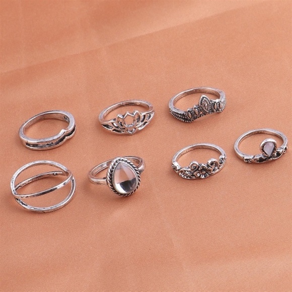 Midi Ring 7pc Set - Picture 2 of 7